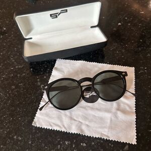 Spitfire Women's Reflective Round Polarized Sunglasses Classic Black Lenses